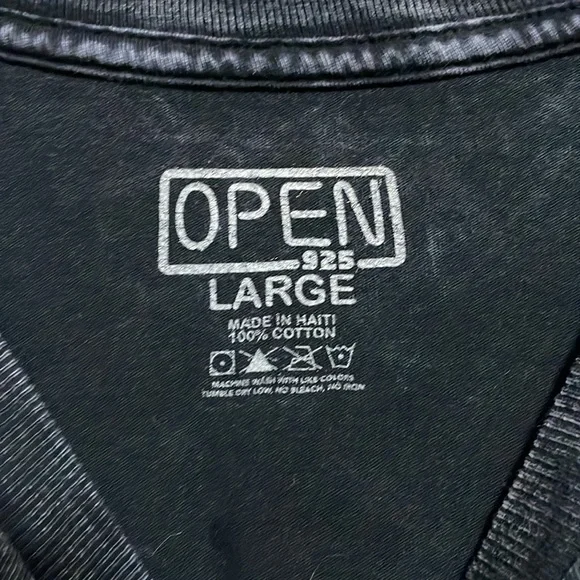 Open 925 T-Shirt Men's Black Short Sleeve Graphic Logo  size Large. - Picture 6 of 8